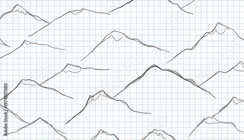 Mountain Graph Paper for Kids | Build & Color Landscape Activity Worksheet