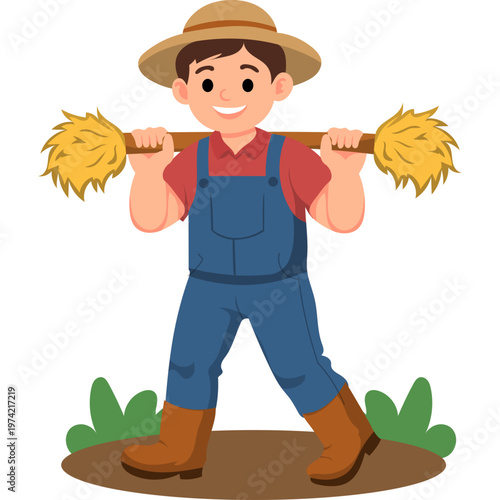 Activities of a Farmer Illustration