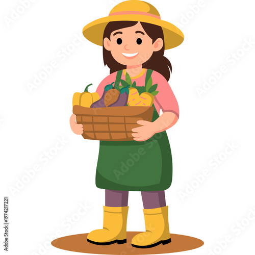 Activities of a Farmer Illustration
