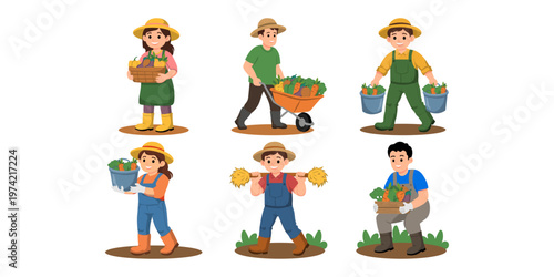 Activities of a Farmer Illustration