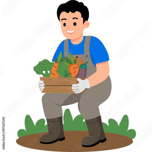 Activities of a Farmer Illustration