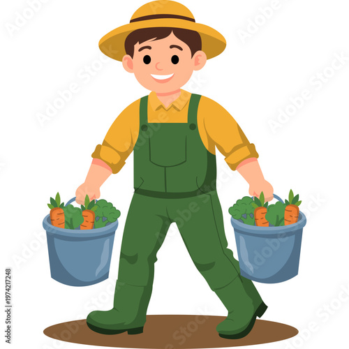 Activities of a Farmer Illustration