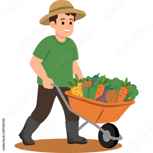 Activities of a Farmer Illustration