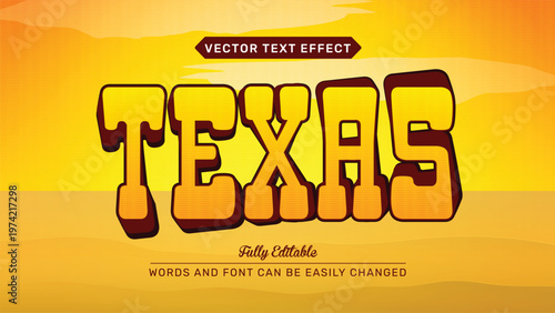 Texas Vector Fully Editable Smart Object Text Effect