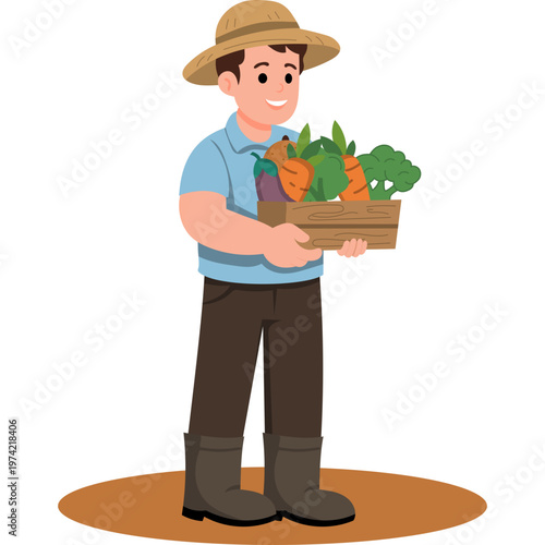 Activities of a Farmer Illustration