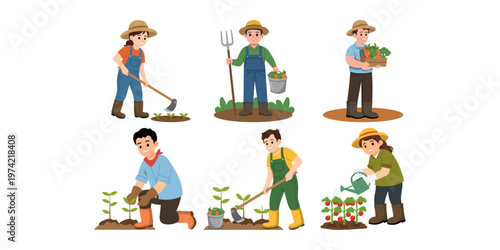 Activities of a Farmer Illustration