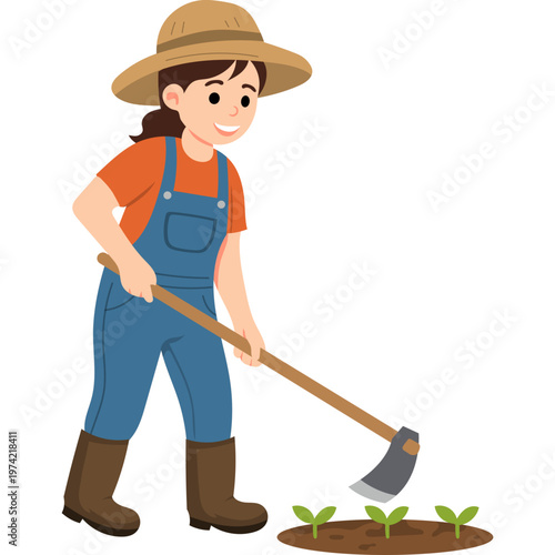 Activities of a Farmer Illustration