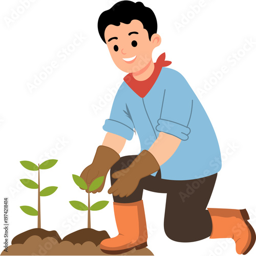 Activities of a Farmer Illustration