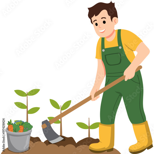 Activities of a Farmer Illustration