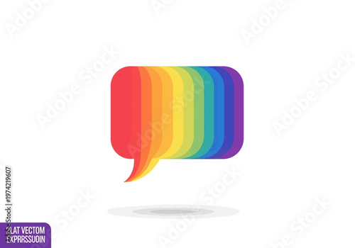 Vibrant rainbow speech bubble representing LGBT pride and communication, perfect for diverse conversations and inclusivity