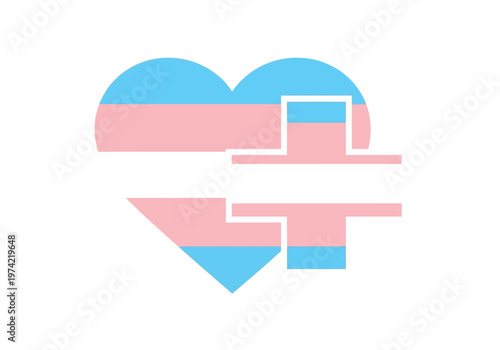 Transgender Pride Heart Symbol with LGBT Flag Colors, Promoting Inclusivity and Diversity in the Community
