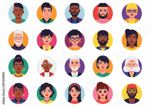 Diverse lgbt community avatars, people icons, and diverse faces representing inclusivity and unity for a modern society