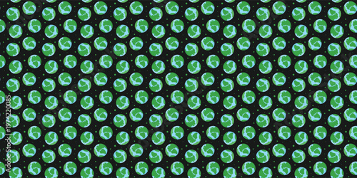 Global world globe repeating pattern for eco-friendly branding. Earth day pattern
