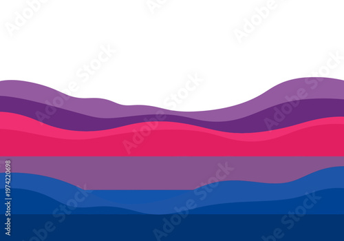 Abstract wavy background with bisexual pride flag colors representing fluidity and identity