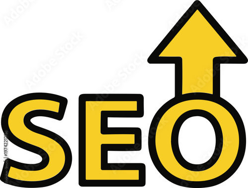 SEO Growth and Improvement Concept with Upward Arrow
