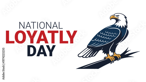 National loyalty day concept with patriotic eagle illustration symbolizing unity pride and allegiance modern minimal vector design on clean background