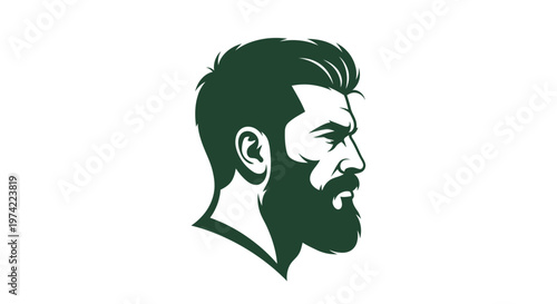 Stylized man profile with beard and modern hairstyle illustration