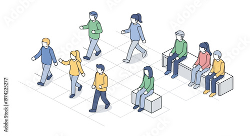 Minimal Isometric People Pack for UI UX Design