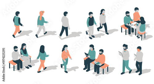 Minimal Isometric People Pack for UI UX Design