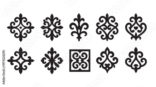 A vector set of elements for ethnic design, patterns, prints, and decor