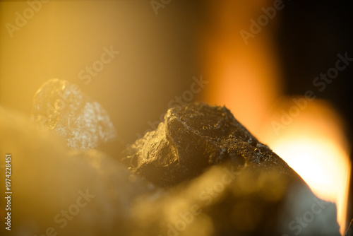Macro photography of charcoal is a beautiful color