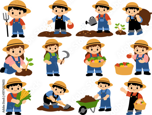 Activities of a Farmer Illustration
