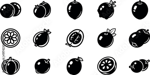 Black and white citrus fruit oranges 1