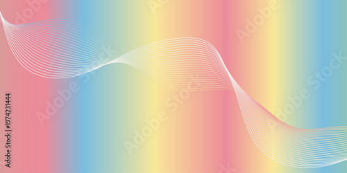 Colorful gradient abstract wave background smooth modern rainbow pastel design.