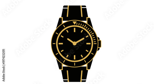 Luxury Black and Gold Watch.