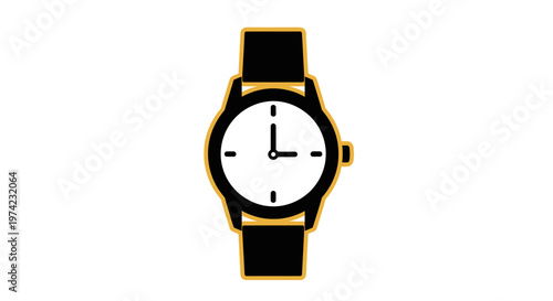 Modern Black Watch with Gold Accents.