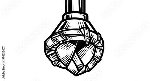 Detailed drawing of a doorknob.