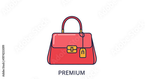 Red Luxury Fashion Handbag Design.