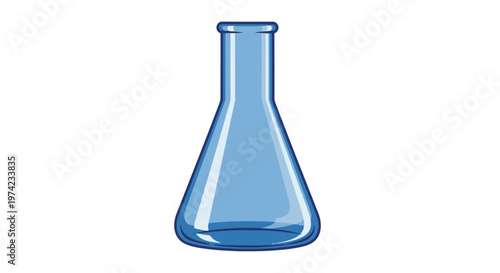 Blue Erlenmeyer flask scientific laboratory glassware illustration