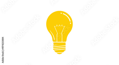 Bright yellow light bulb icon for idea and innovation