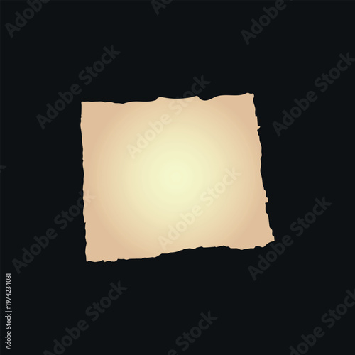 Torn and Curled Vintage Edge Paper Scroll Vector Element for Messages