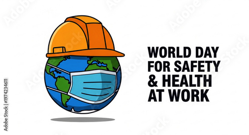World Day for Safety and Health at Work Vector Illustration