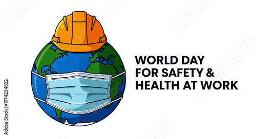 World Day for Safety and Health at Work Vector Illustration