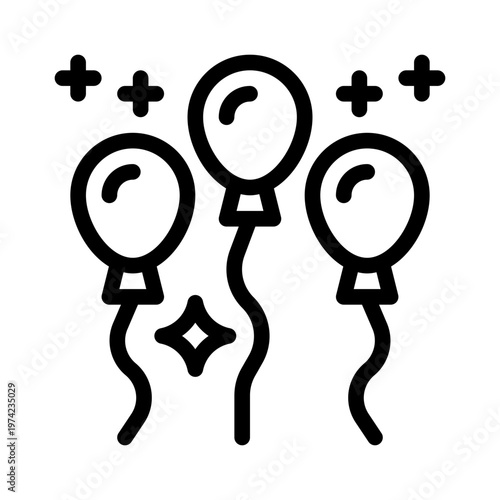 balloons line icon