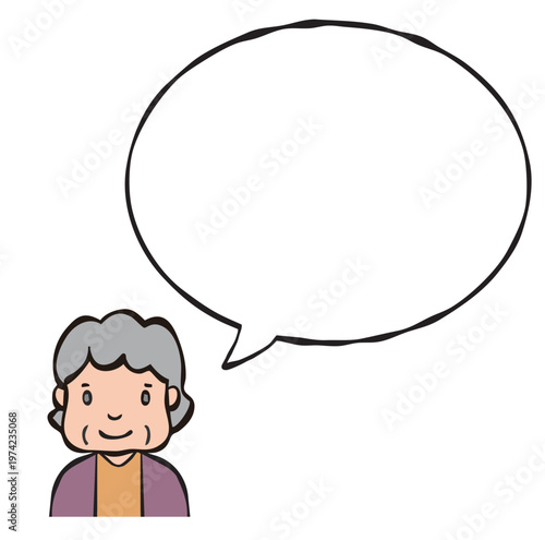 Speech bubble: People/Seniors
フキダシ　人物・シニア