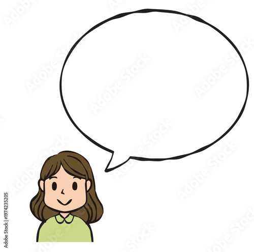 Speech bubble: Person, child, girl
フキダシ　人物・子ども・女の子