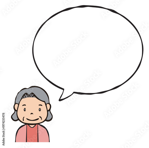 Speech bubble: People/Seniors
フキダシ　人物・シニア
