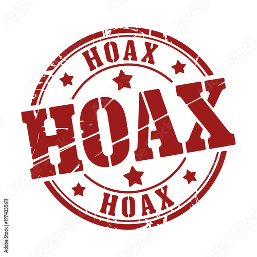 A red stamp icon with the word 'hoax' in a circular design, indicating fake news or misinformation.