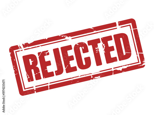 A red rejected stamp on a white background, symbolizing denial or refusal