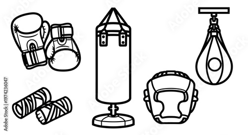 Boxing equipment for training and protection 1.