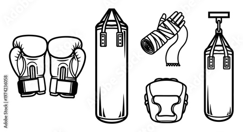 Boxing equipment for training and practice.