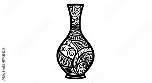 Decorative vase with intricate patterns.