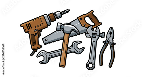 Collection of various metal hand tools 2.