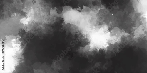 Dark black and white cloud texture dramatic smoky abstract background high contrast.