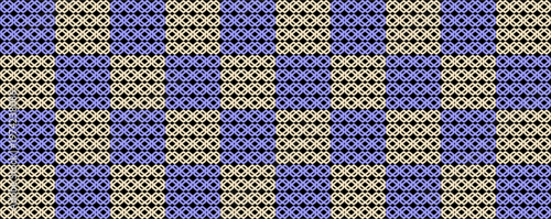 Braided material in lilac and beige checkered repeatable pattern for textile crafts