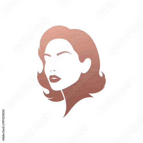 Elegant woman profile illustration with stylish gradient design
